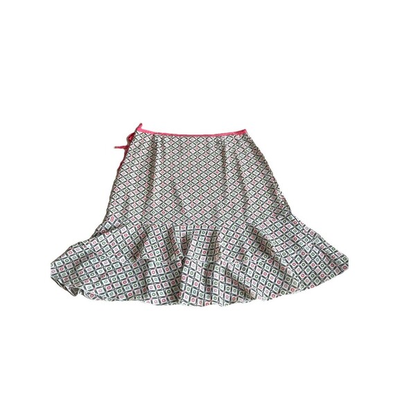 Oscar De La Renta A Line Mini Skirt Sz 12 Ruffle Hem Y2K Indie Sleaze Soft Girl - Picture 4 of 4